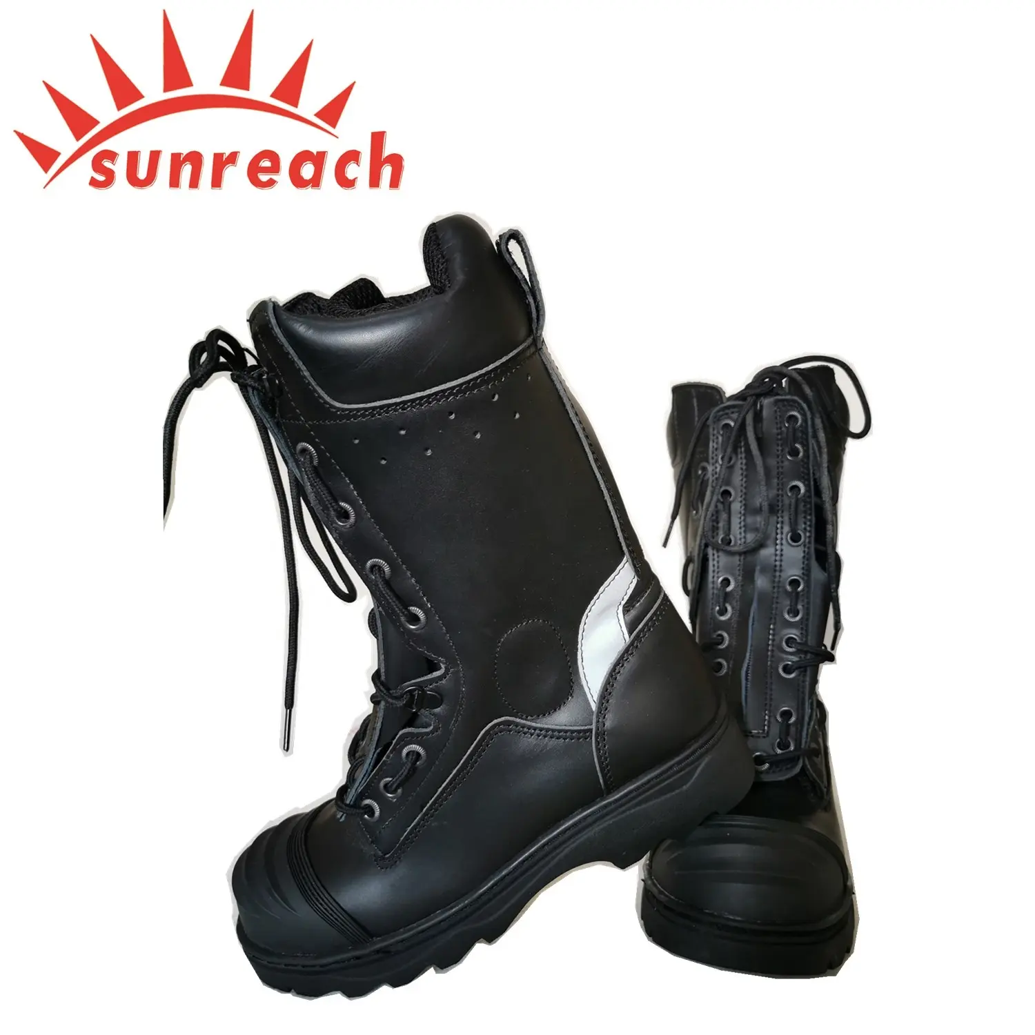 Water Proof Breathable Fire Fighting Leather Boots For Firemen