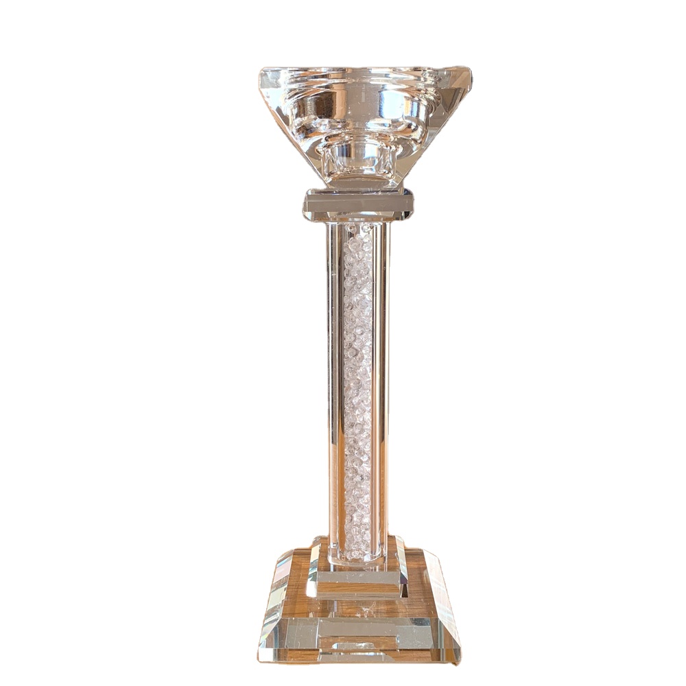 Crystal Candle Holders High Stand Candle Sticker Long-stemmed Glass Candle Holder