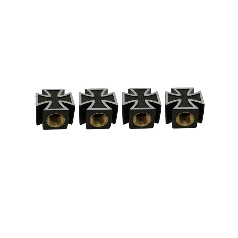 Tyre Valves Caps Black Cross Shape Car Motorcycle Bicycle Universal Wheel Tyre Tire Valve Stem Caps