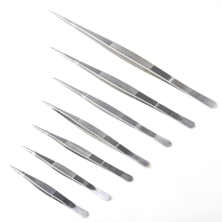 Suitable for Cooking and Grilling Long Tweezers with Precision Serrated Head Stainless Steel Tweezers