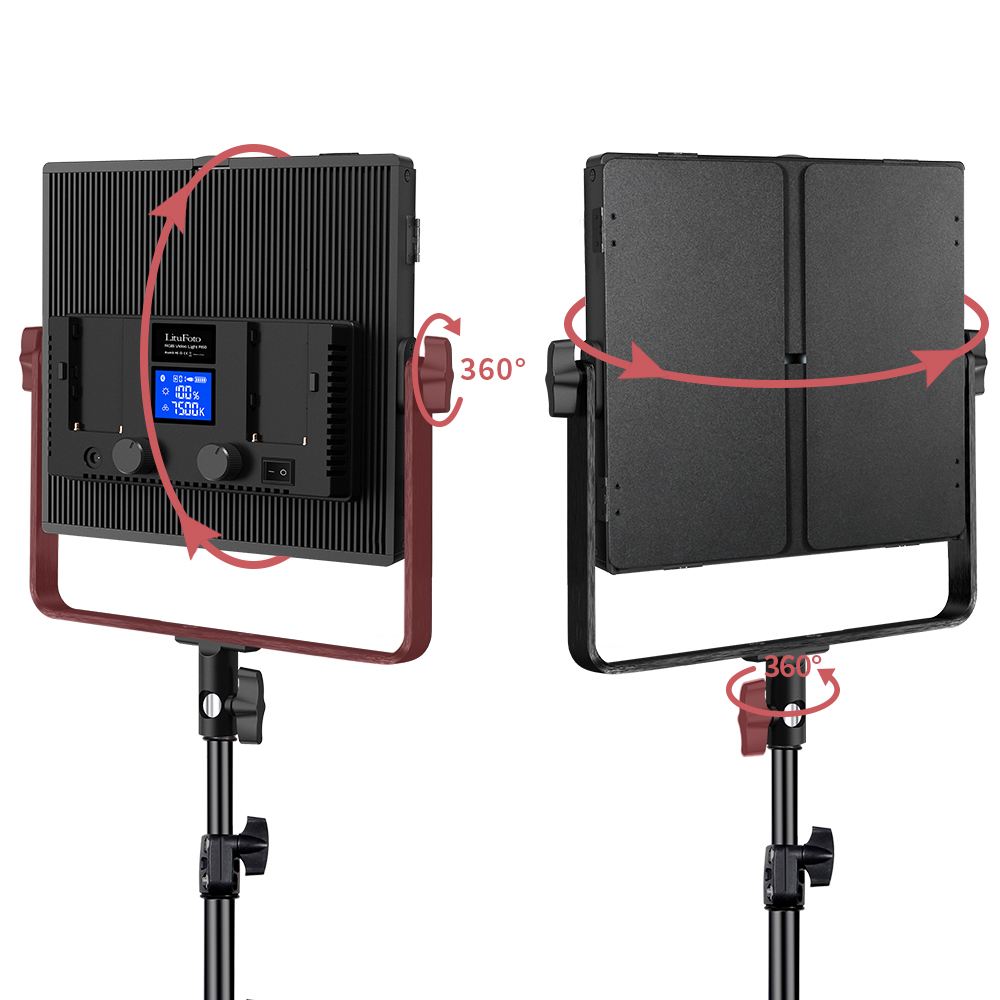LituFoto 3 Packs RGB Video Lighting Kit 60W with APP Control for Photography Studio