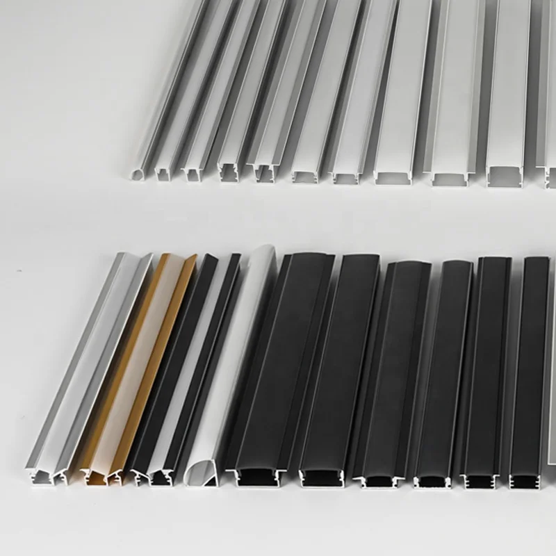 Custom 17*7mm Aluminium Profile for LED Strip Light Square Recessed LED Channel Surface Mounting Anodized White Black Diffuser