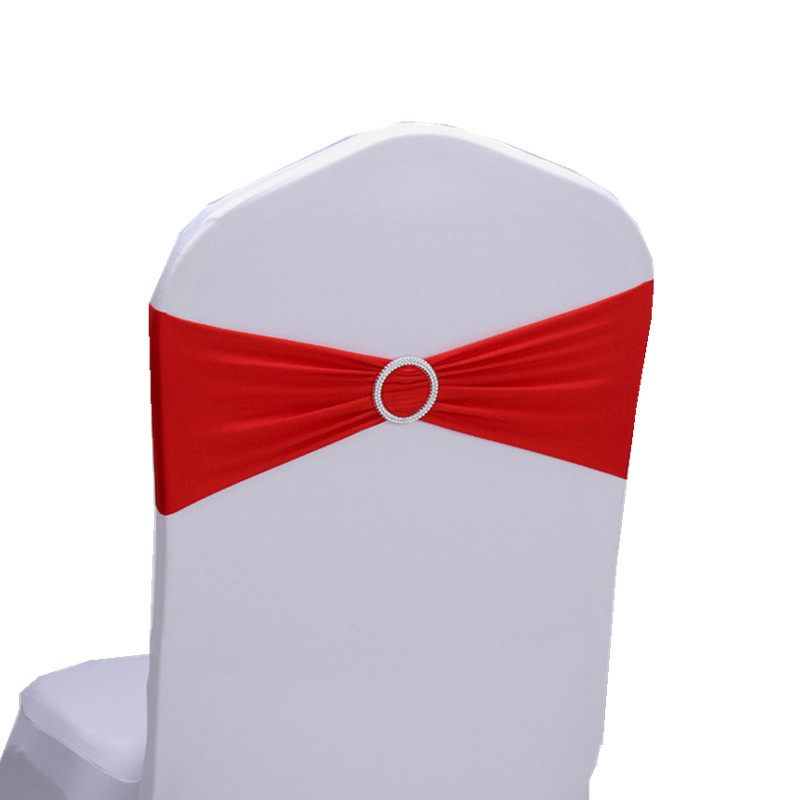 New Arrival Elastic Spandex Chair Cover Sashes with Buckle For Wedding Banquet Party