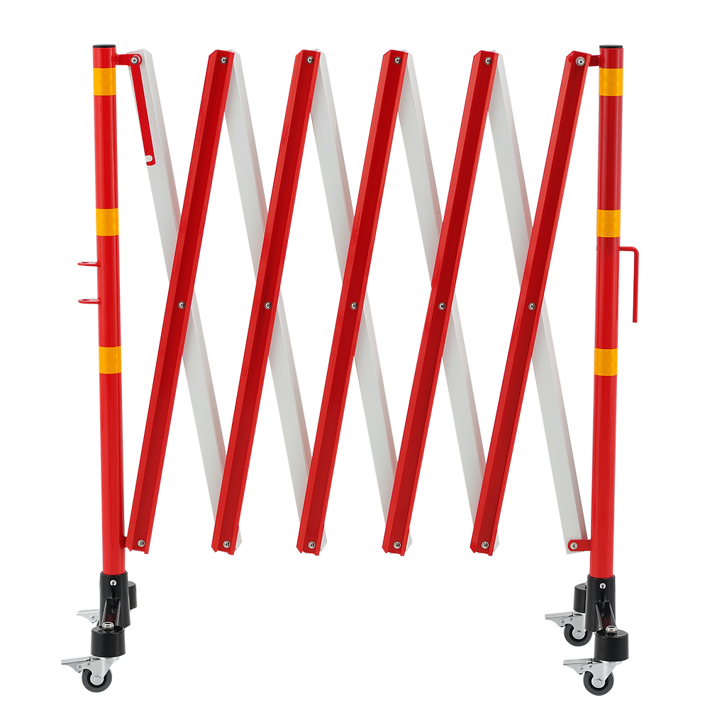Indoor/Outdoor Expandable Iron Security Barrier Metal Accordion Gate Road Safety Mobile Fence with Aluminum Barricade