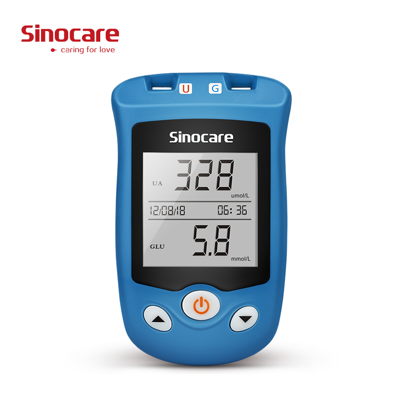 CE Approved Sinocare Uric Acid Meter Monitor Detector And Glucose Meter 2 in 1 Monitoring Device Single Meter