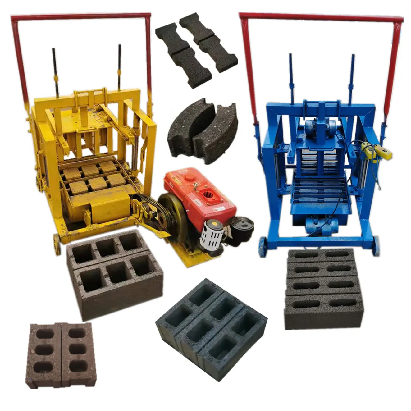 Mobile Small Manual Cement Brick Interlocking Tanzania Concrete Block and Bricks Making Machine of Brick Maker Machine For Sale