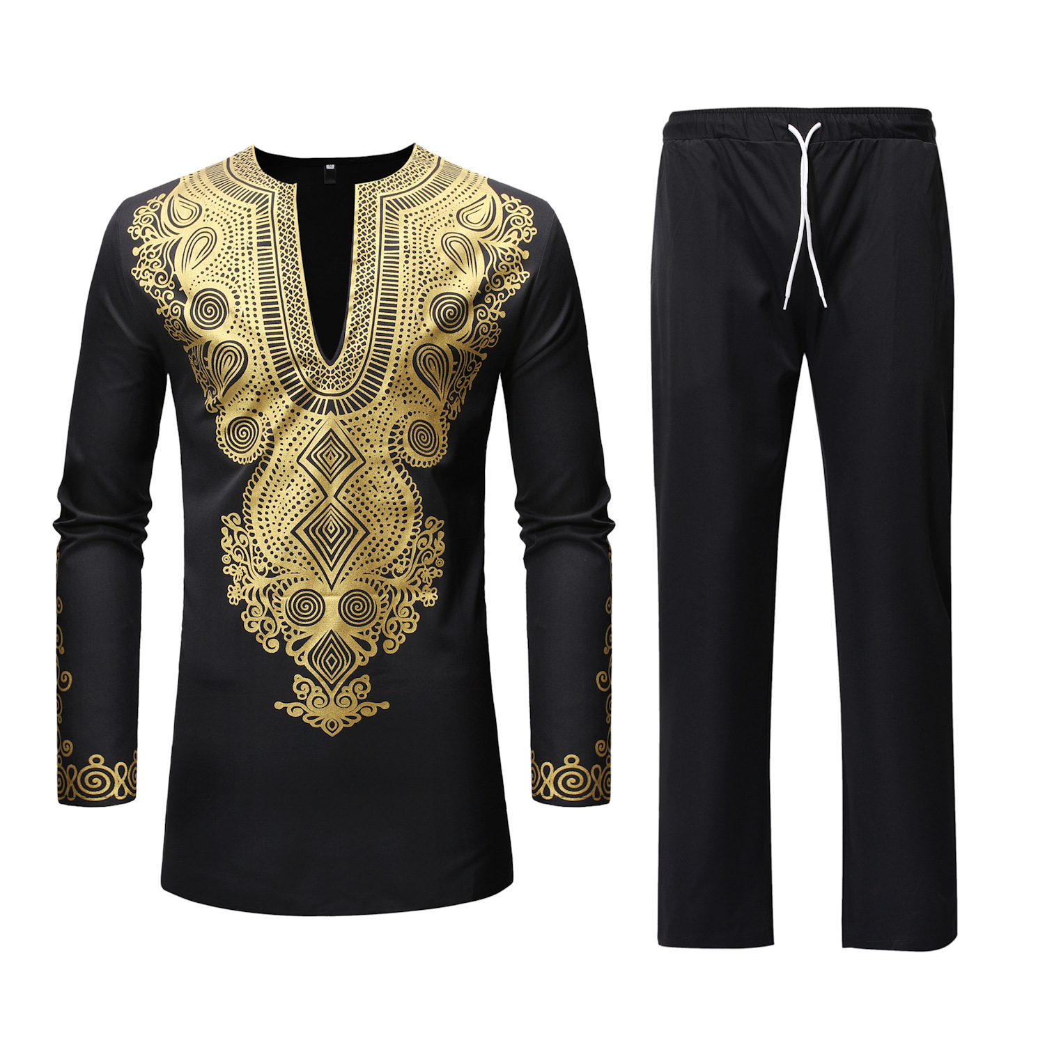Wholesale traditional ethnic clothing tribal africa clothes clothing dashiki 2 piece sets suits robes bazin african clothing