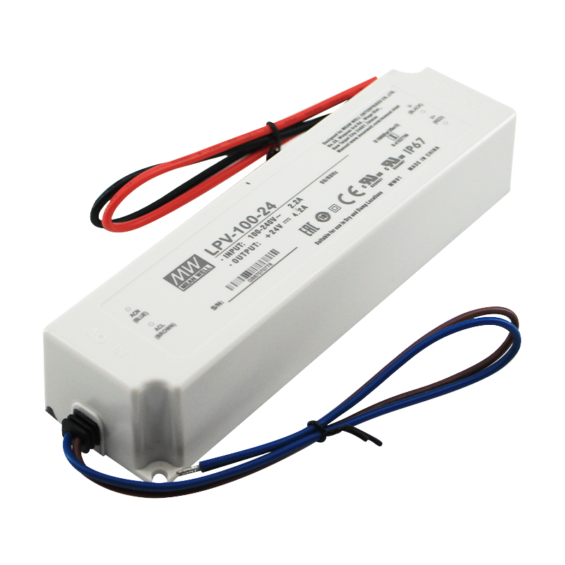 Бренд Mean Well представляет водонепроницаемый светодиодный драйвер LPV-100-24 100W 24V12V источник электропитания для Домашнее освещение с помощью светодиодов