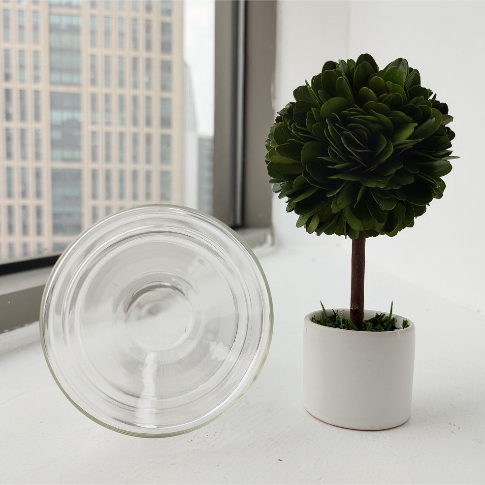 attractive price customized type double wall glass cup with bamboo lid