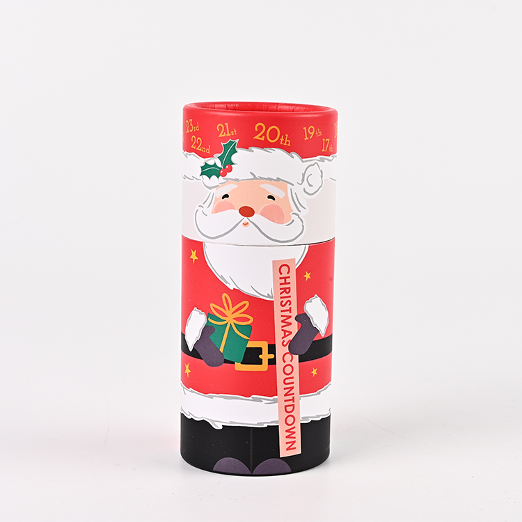 Christmas series printed design kraft paper bag tube paper round packaging tube