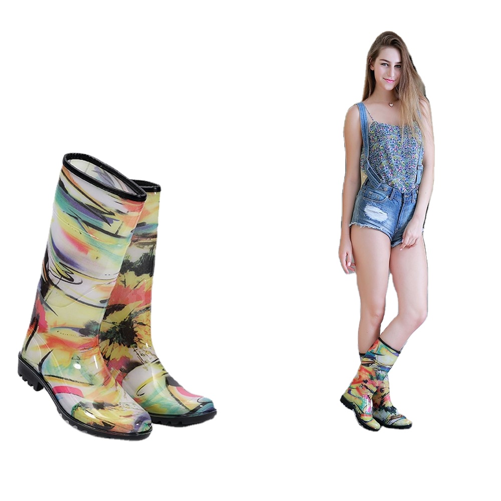 pvc fashion rain boots for women