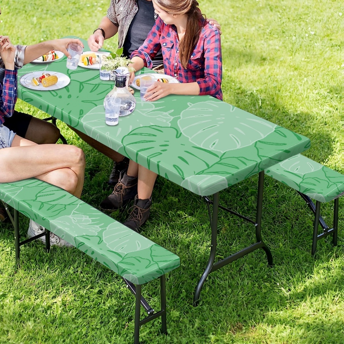 Hot Sale Custom Hawaiian Fashion Seabird Print Environmentally Friendly Reusable Picnic Table and Chair Set Print on Demand