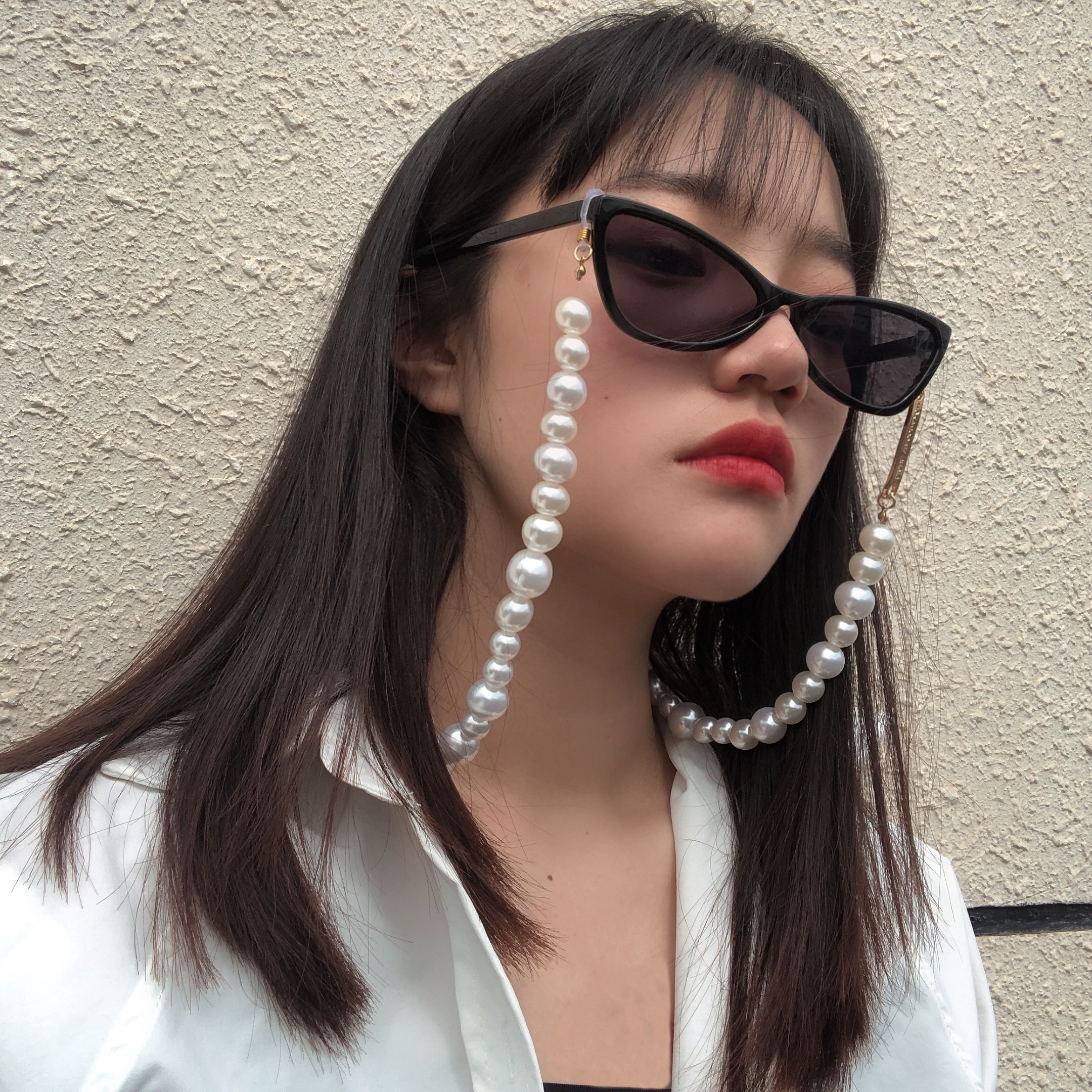 SHIXIN модные очки для чтения большие жемчужные цепи бисерная цепочка аксессуары шнур держатель шнур цепочка для солнцезащитных очков для женщин ювелирные изделия