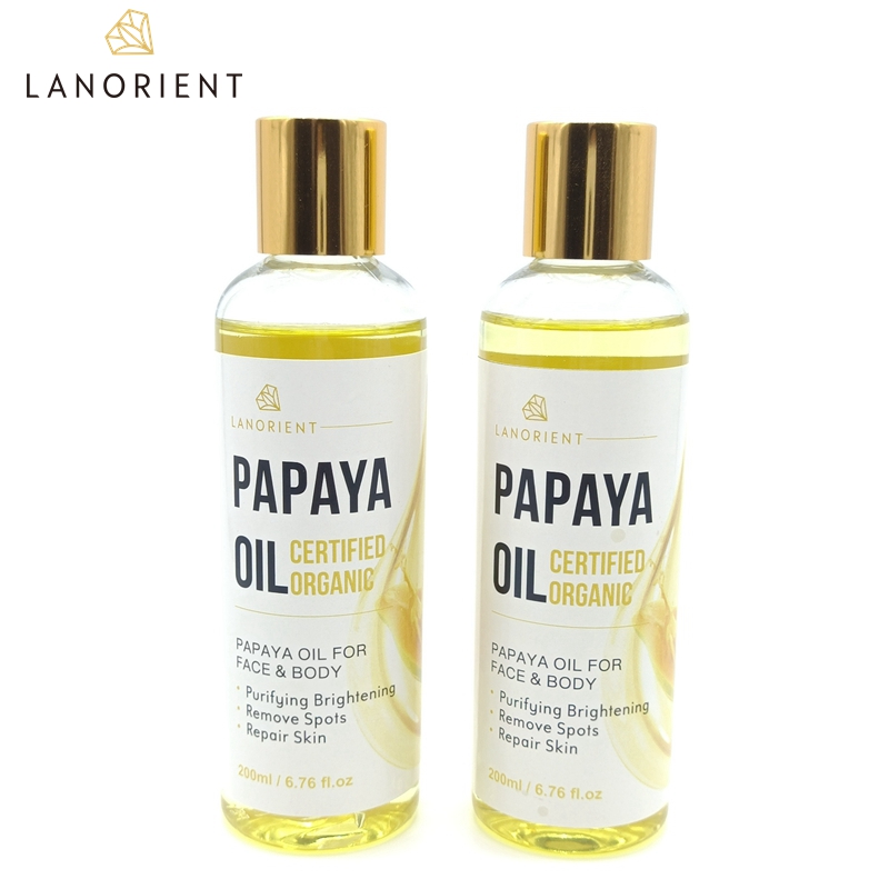 LANORIENT private label natural organic Whitening brightening Moisturizing body face papaya oil for skin lightening
