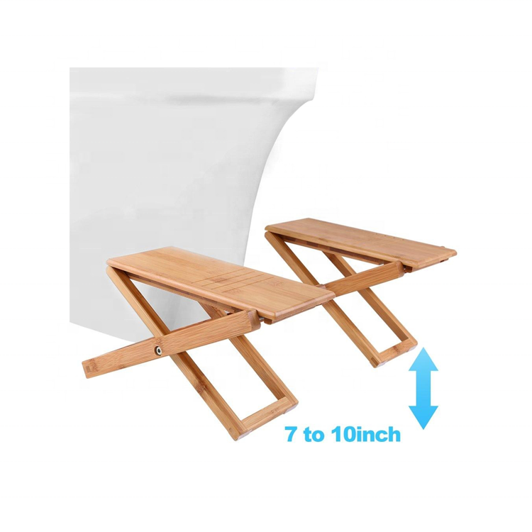 Stool Folding Bamboo Wood Squat Stools Ultra Portable Bathroom Foot Stool