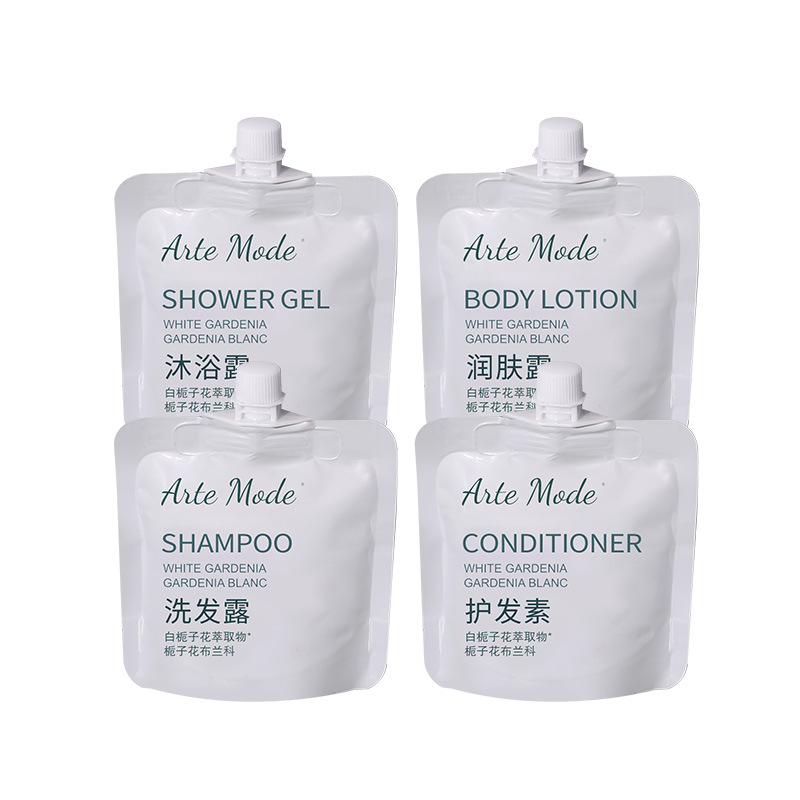 ECO friendly hotel shampoo, shower gel,body lotion with pouch packing