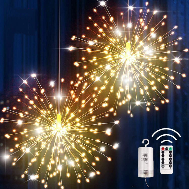 Outdoor Waterproof Star Led Christmas Firework Light Solar Plug Firework Light