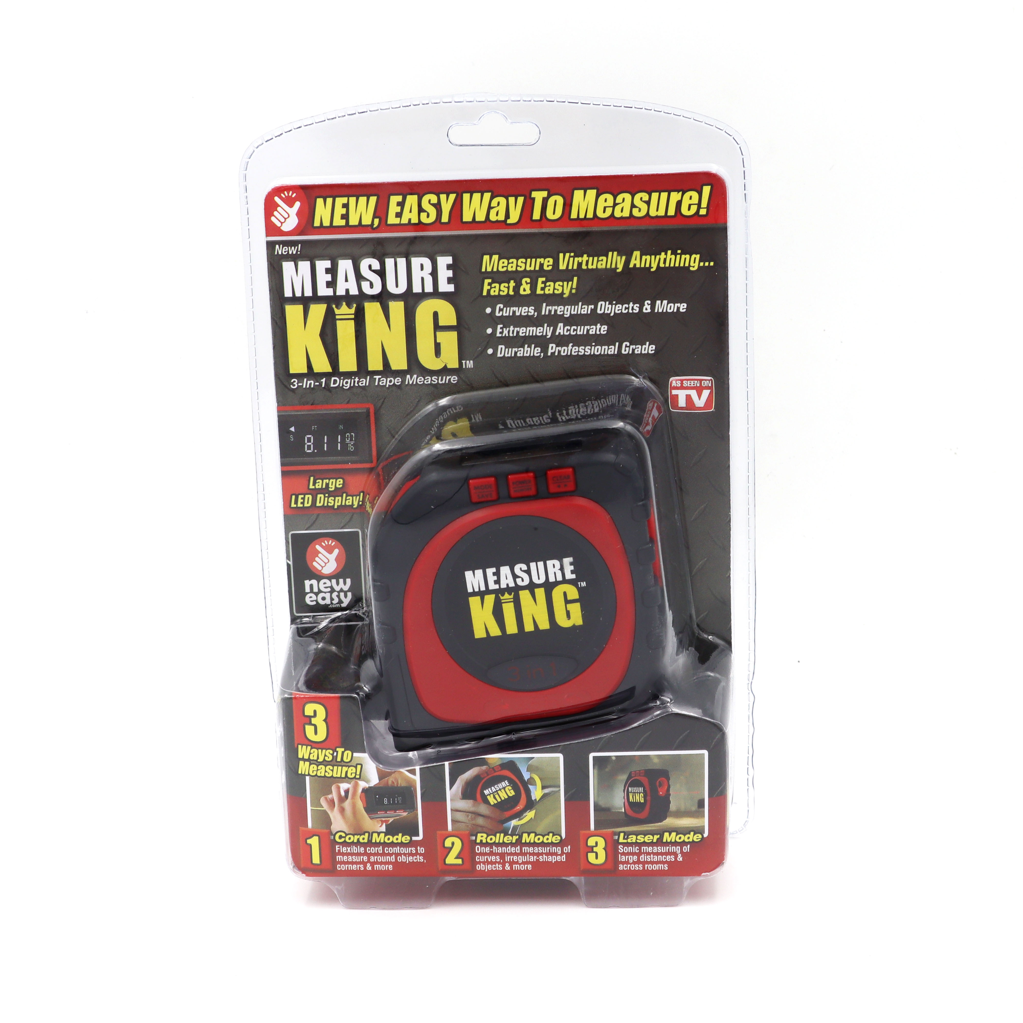 3-in-1 Measure King Digital Tape Measure As Seen on TV Laser Measuring Tape