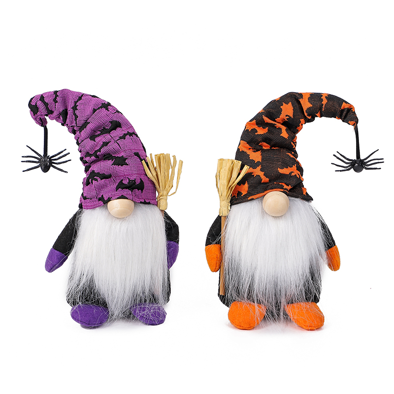 2021 Halloween Plush Gnome Handmade Swedish Tomte Happy Halloween Table Craft Decoration