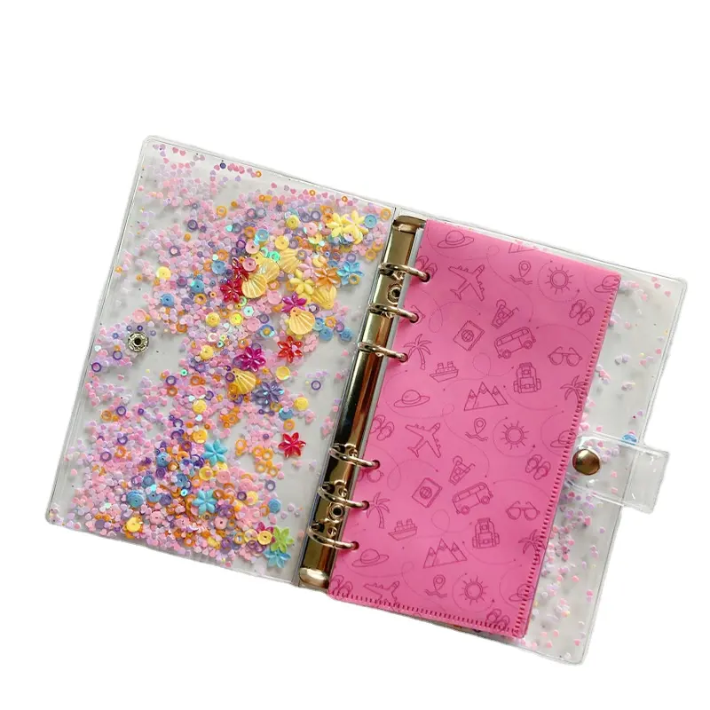 A6 PVC notebook money tracker budget organizer wallet journal planner binder book with cash envelopes