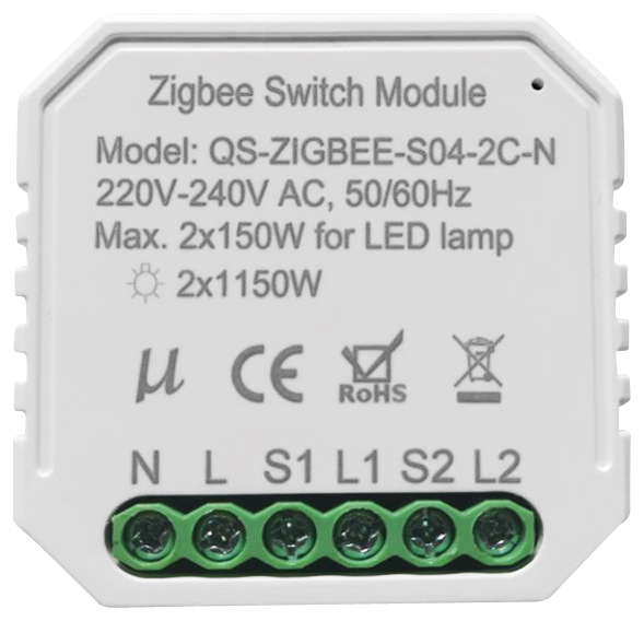 Смарт-выключатель zigbee, 120 В, 240 в, 2 Х5 А