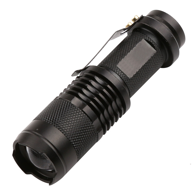 LED Mini Strong Light Alumiun alloy Flashlight SK68 Dual Purpose Power Supply 18650/AA Telescopic zoom Flashlights