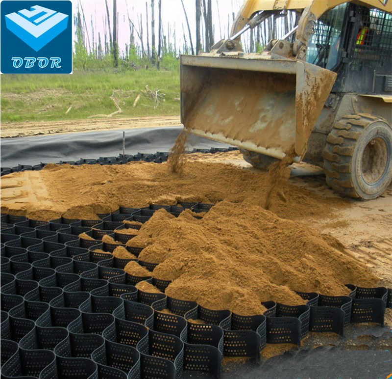 HDPE пластик черный зеленый коричневый текстурированные гладкие перфорированные неперфорированные геоцеллы для наземного асфальтоукладчика цена от производителя