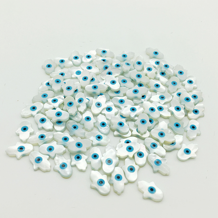 Wholesale Famas Hand Evil Eye Natural Shell Turquoise Loose Beads DIY Jewelry Making Accessories
