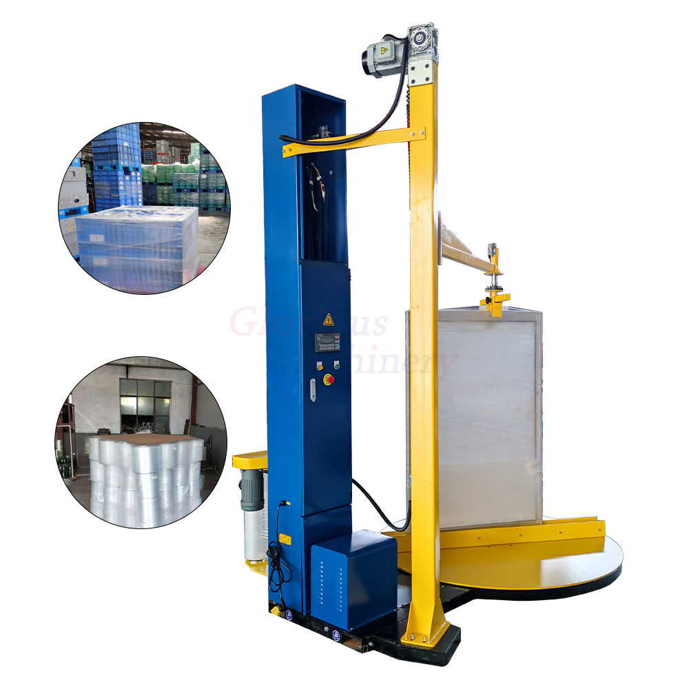 Automatic Tray Winding Equipment Wrap Film Packaging Machinery top pallet wrapping machine