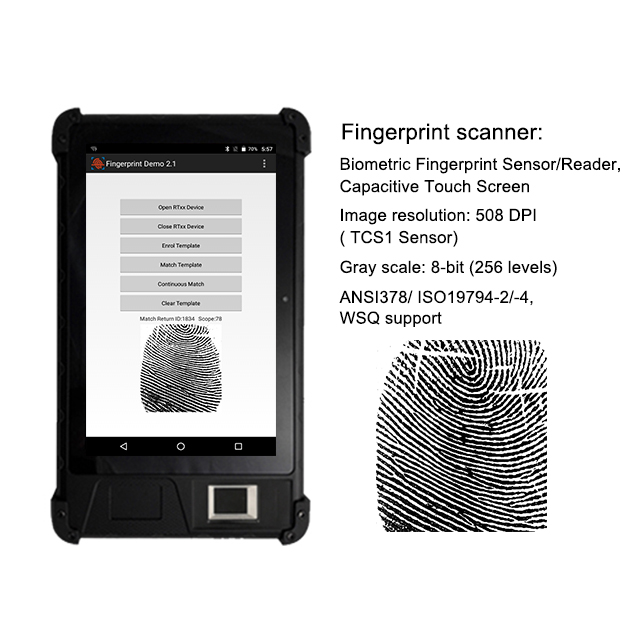 HFSecurity портативный планшет с идентификацией по отпечатку пальца на Android FP08 с кардридером ISO14443 Тип A B 4G Wi-Fi, машина для посещаемости времени