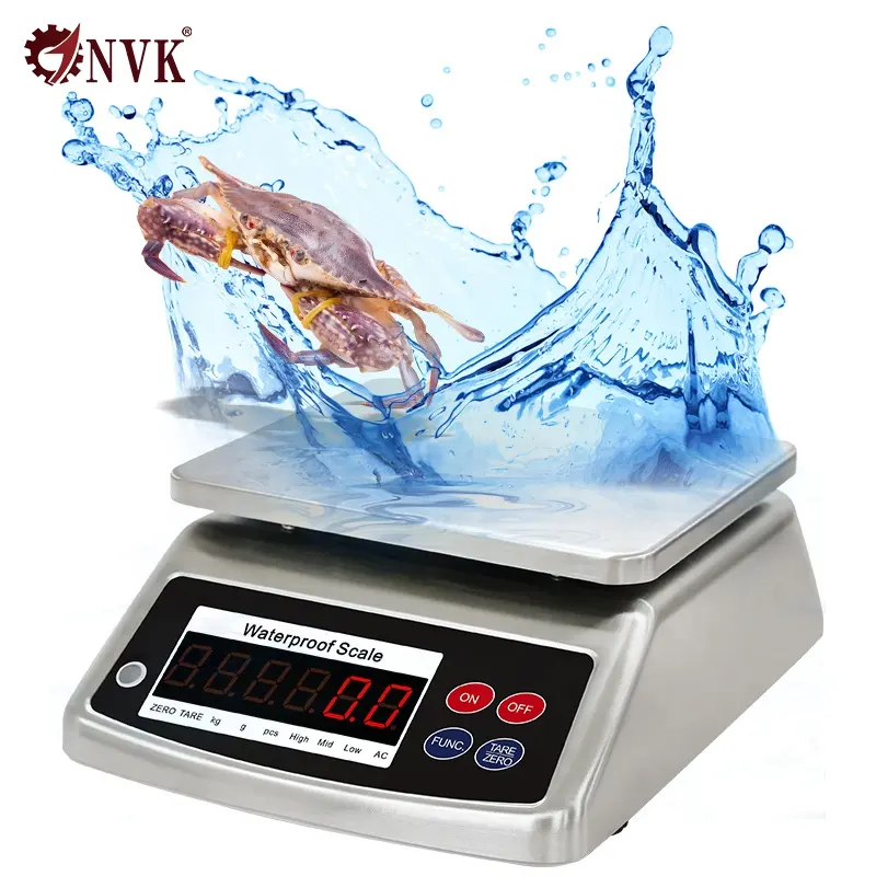 NVK IP68 Waterproof 6kg Digital Weighing Scale 15kg 30kg Counting Scale Seafood Electronic Fishing Food Waterproof Scales