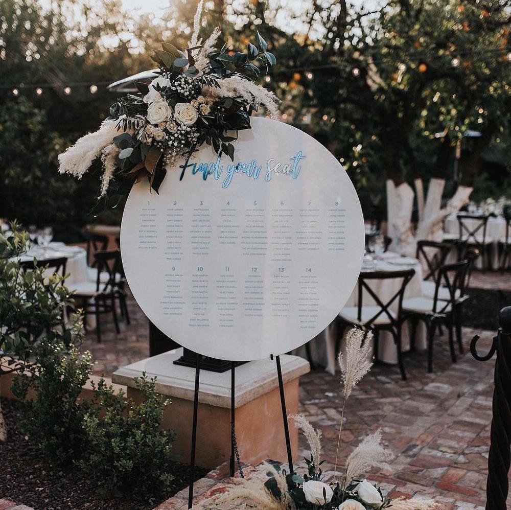 A&C Wedding Welcome Acrylic Sign Acrylic Table Stand Sign