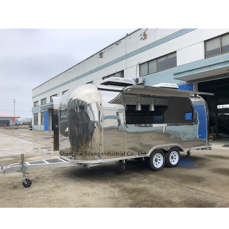 19ft американский стандарт Airstream блестящая нержавеющая сталь Антикоррозийная кемпинговая фургон/индивидуальный пицца конфеты дисплей грузовик