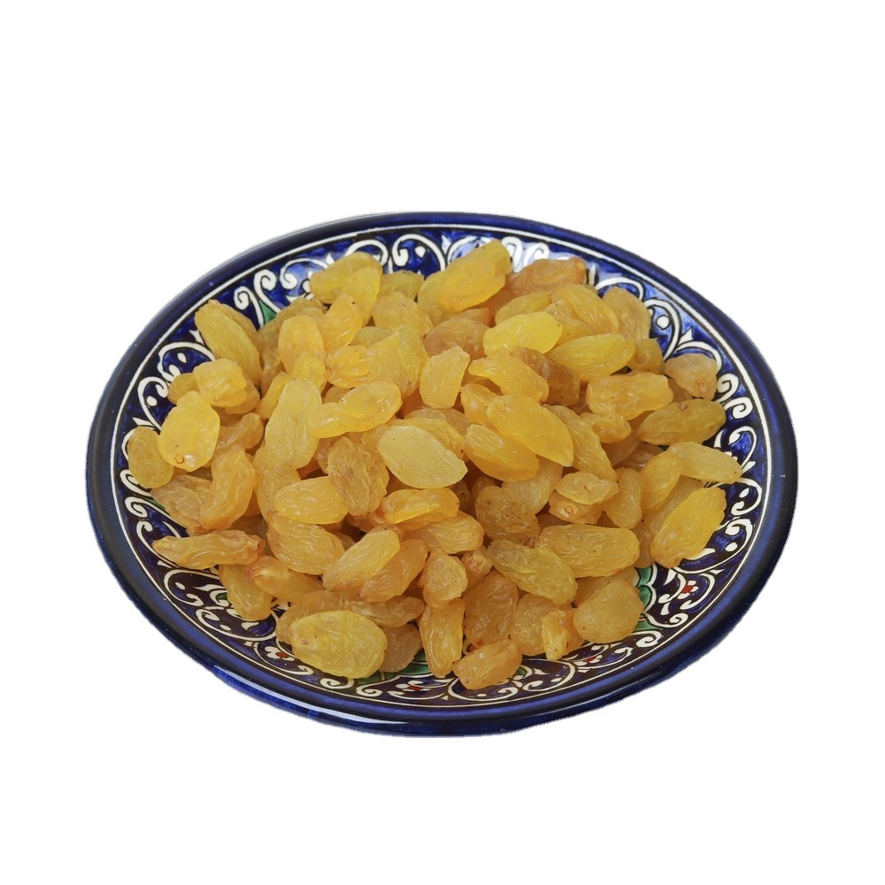 Dried yellow kishmish golden raisins in various packaging from Uzbekistan manufacturer for export organic dried fruit