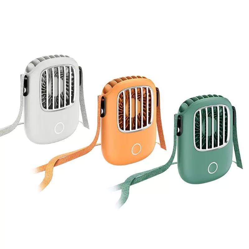 2020 Electric fan Hand free Portable Hanging neck fan Mini USB Rechargeable Dual Fan Air Cooler Summer for Outdoor Sports