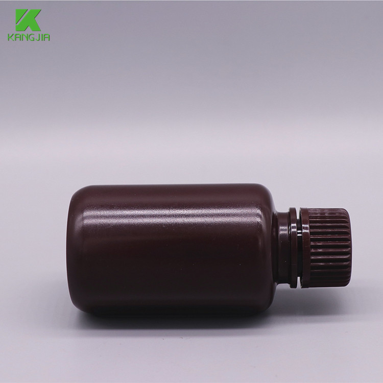 Коричневые лабораторные бутылки с узким горлышком HDPE 60 мл круглые реагентные бутылки