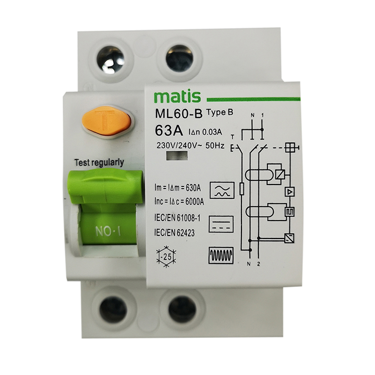 Matis ML60-B 2p 4p 10a mcb mccb rccb elcb Тип b цена 240/415 В RCD