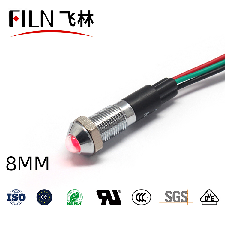 8 мм выпуклости двойной цвет RG LED bi Цвет обе стороны 12v 24v 220v 6v 3В 110v Индикатор сигнальная лампа poilt предупредительный световой сигнал
