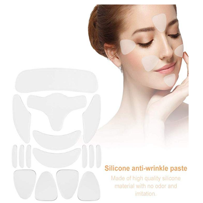 NEW ON Amazon Hot Selling 16pieces Reusable Facial Patches Wrinkle Remover Strips Adhesive An-ti Wrinkle Face Pads