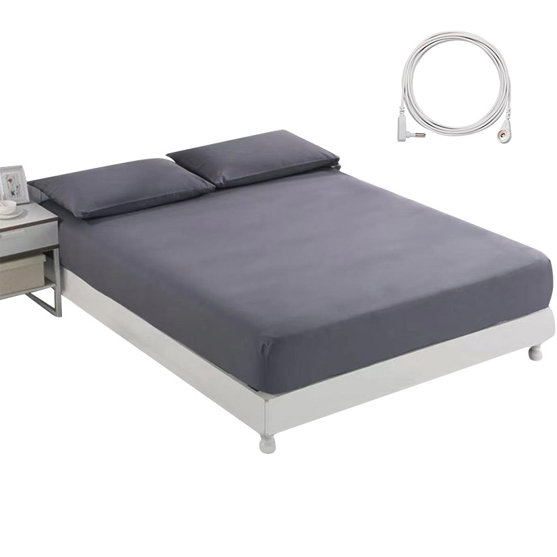 Customize 10% Silver Grounding Earthing White Bed Sheets Sets King Size Cotton Healthy Energy For a Safe And Restful Sleep