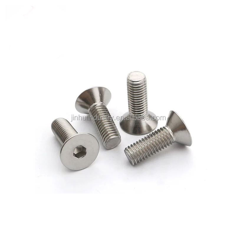 Hot Sale china manufacture hex socket flat head ss machine screws cheap csk screw din7991 countersunk (din 7991/iso10642)