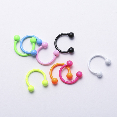 New Fashionable Personality Nose Cuff Fluorescent Colorful Piercing Jewelry Nose Ring for Women