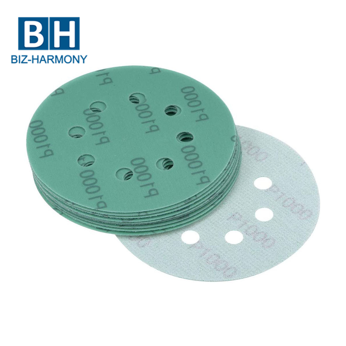 6'' 6 holes Green grit 800 Hook and Loop paper backing Shape aluminum oxide sanding film disc for paint grinding