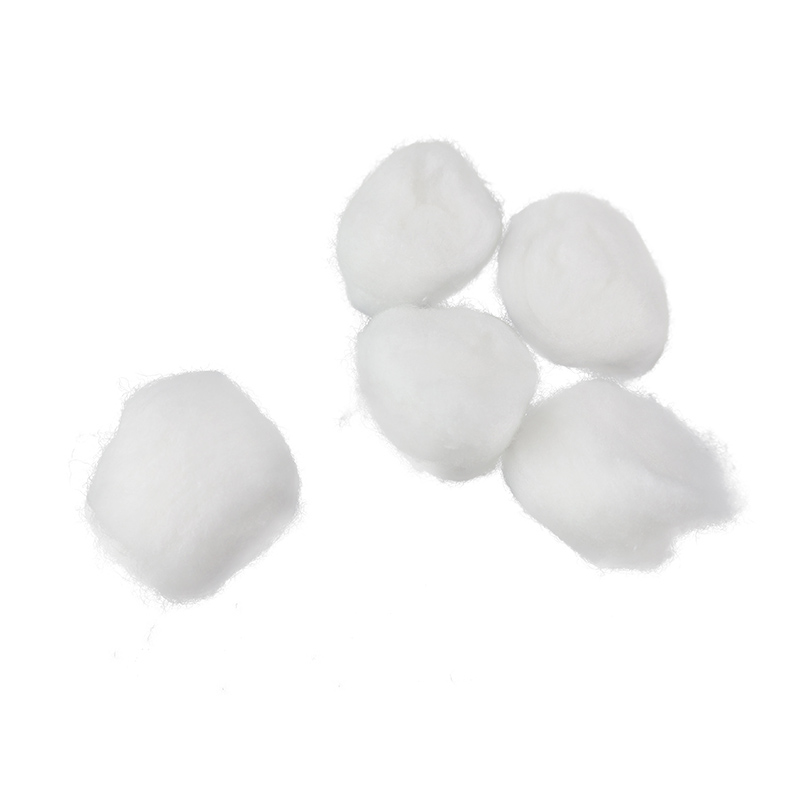 Factory made absorbent medical cotton wool balls