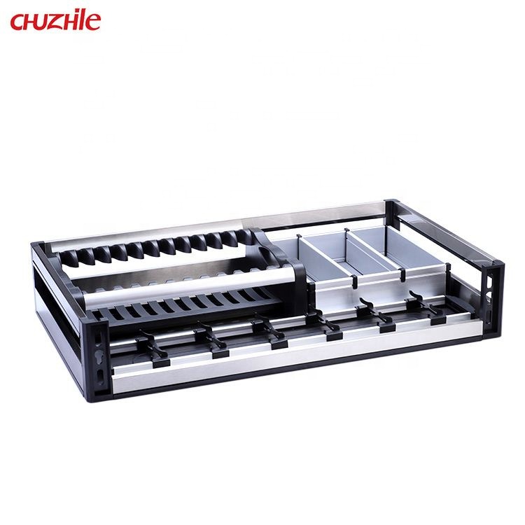 Best Selling Products Multi-function Stainless Steel Three Side Pull Out Basket kitchen cabinet drawer basket