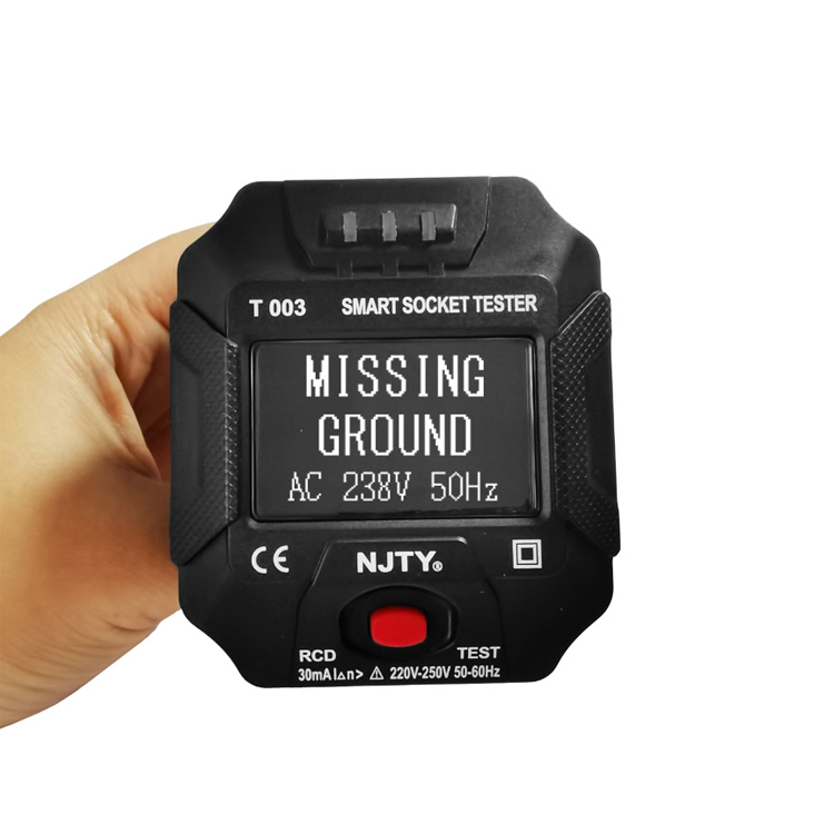 Hot Sale Electric Socket Tester Voltage Test Socket Tester Eu Plug Grounding Neutral Plug Polarity Phase Check Socket Test
