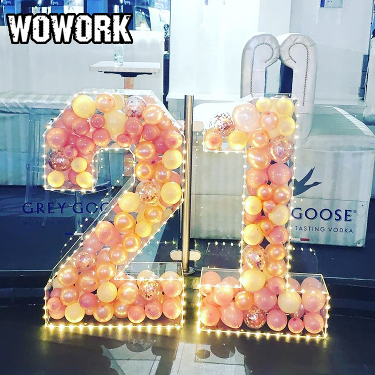 WOWORK 2021, 3d украшение для свадьбы, прозрачный акриловый пластиковый полый шар, буквы, цифры для фестиваля, товары для вечеринок