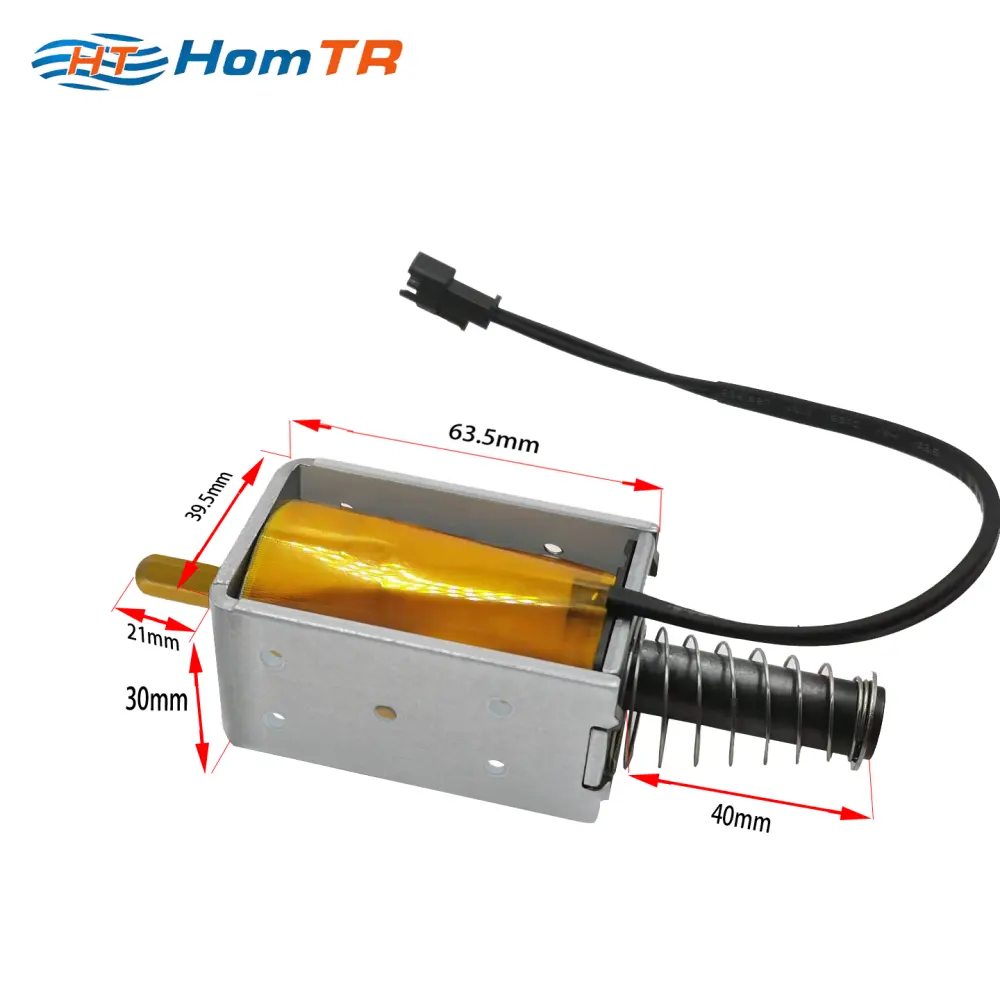 Solenoid Electromagnet HomTR DC 12v 24v 35mm Long Stroke Push Pull Open Frame Electric Solenoid Small Electromagnet Pulling