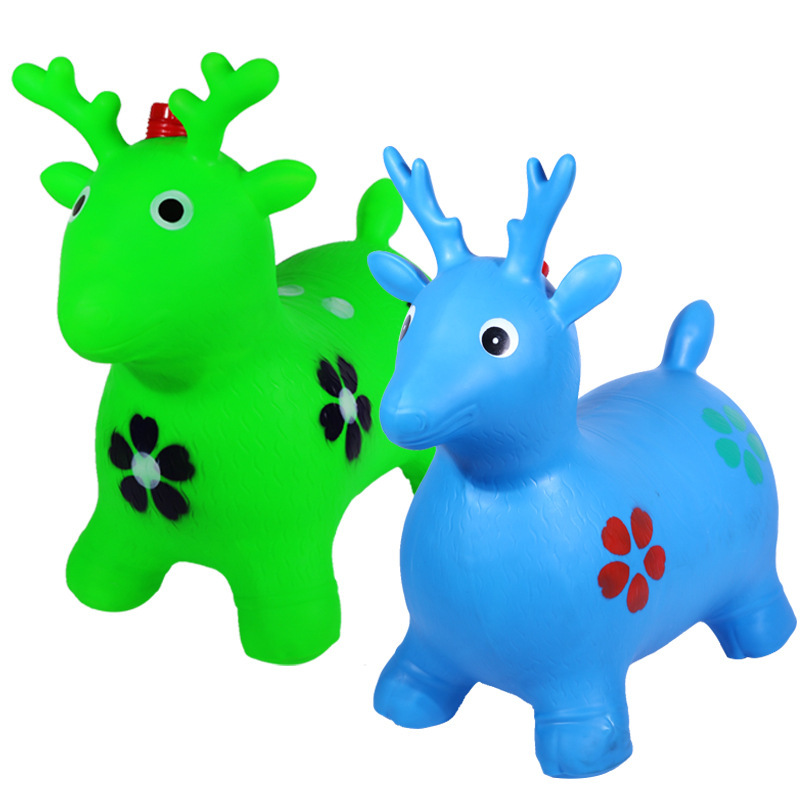 Дети играют игрушки надувные ПВХ rody прыжки лошадь