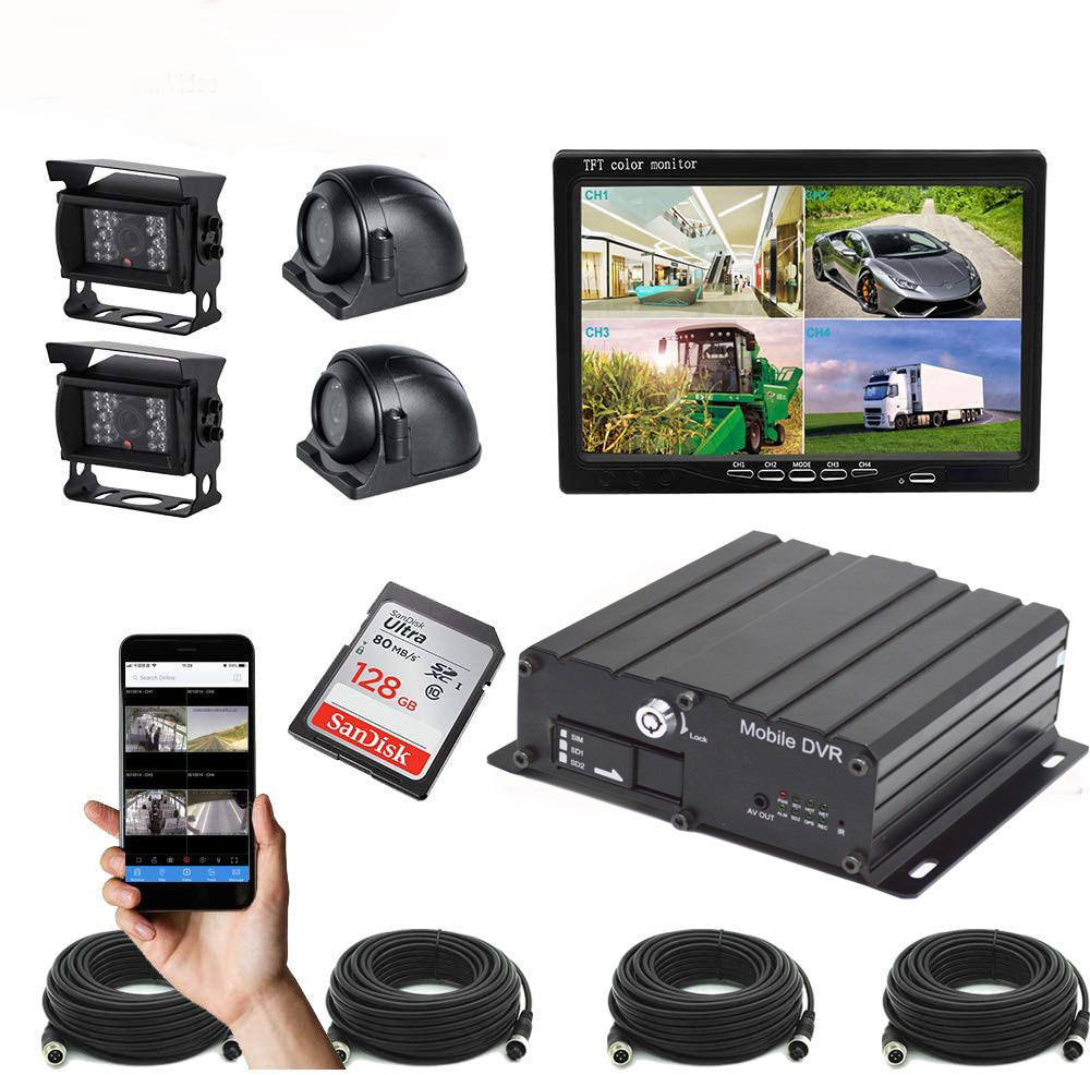 Автомобильная камера безопасности DVR 4CH 1080P SD карта Мобильный dvr комплект для грузовика школьного автобуса RVS вилочного погрузчика MDVR грузовика dvr
